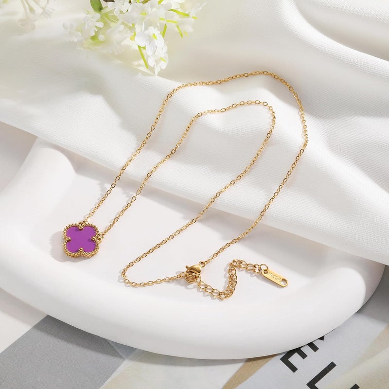 AIPPK Clover Pendant Necklace for Women 18K Gold Plated Four Leaf Clover Necklaces Lucky Simple Jewelry Gifts for Women - Image 3